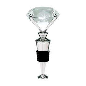 Clear Diamond Bottle Stopper, 4.25"