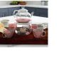 6-Piece Glass Tea Pot Set with 4 Cups Teapot Warmer and Infuser