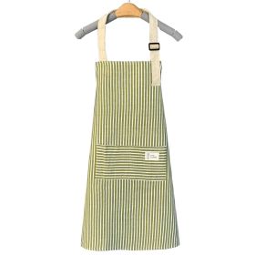 1pc Adjustable Kitchen Cooking Apron Cotton And Linen Machine Washable