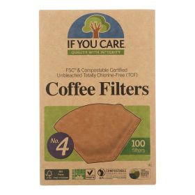 If You Care #4 Cone Coffee Filters - Brown - Case Of 12