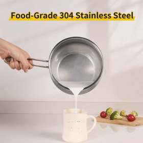 WANGYUANJI Non-Stick Stainless Steel Saucepan With Lid, 2.85QT
