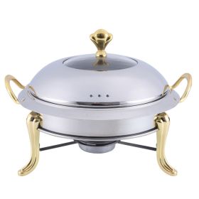 SOGA Stainless Steel Gold Accents Round Buffet Chafing Dish
