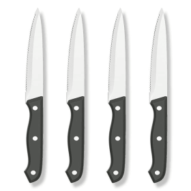 GPED Steak Knives Set of 4, 4.5-inch Serrated Steak Knife Set