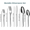 Bestdin Silverware Set for 8, 40 Pieces Stainless Steel Flatware Set