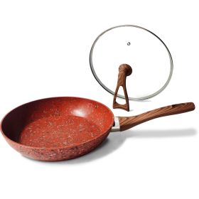 10 Inch Frying Pan With Special Lid - Deluxe Copper Granite Stone Coating