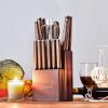 Kitchen Knife Sets; Cookit 15 Piece Knife Sets with Block