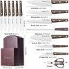 Kitchen Knife Sets; Cookit 15 Piece Knife Sets with Block