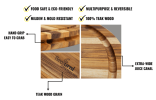 Round Teak Cutting Board BF02003_S 15.75 INCH, Pack of 5