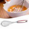 Egg Beater Manual Hand Mixer Red Stainless Steel Wire Whisk