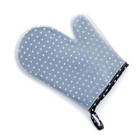 Set of 2 Transparent Oven Mitts Clear Polka DOT Silicone