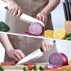 Knife Sets with Block; 15-Piece Kitchen Knife Set with Sharpener