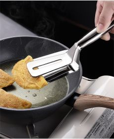 Stainless steel food clip frying spatula