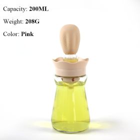 BBQ Tool Oil Bottle With Silicone Brush (Color: style b pink)