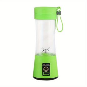 1pc Portable 6 Blades In 3D Juicer Cup, USB Rechargeable (Color: Green)