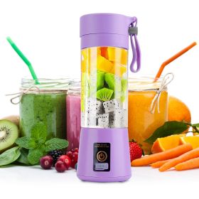 Portable Juicer Blender USB Rechargeable Juicer Cup (Color: Purple)