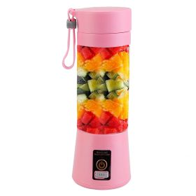 Portable Juicer Blender USB Rechargeable Juicer Cup (Color: Pink)