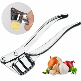 Home Stainless Steel Small Garlic Press Crusher Mincer Chopper Peeler (Color: Silver, Type: Kitchen Tools)
