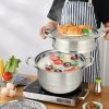 Kitchen Supplies Glass Lid Multi Tiers Kitchen Pan Cookware Stainless Steel
