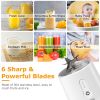 15.2OZ Portable Fruit Blender with 6 Blades Rechargeable Juice Cup