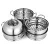 Kitchen Supplies Glass Lid Multi Tiers Kitchen Pan Cookware Stainless Steel