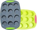 Non Stick Silicone Muffin Pan 12 Cups Cupcake Pan BPA-Free Food Grade