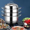 Kitchen Supplies Glass Lid Multi Tiers Kitchen Pan Cookware Stainless Steel
