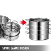 Kitchen Supplies Glass Lid Multi Tiers Kitchen Pan Cookware Stainless Steel