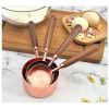 Kitchen Accessories 4Pcs/Set Measuring Cups Spoons Stainless Steel Plated Copper